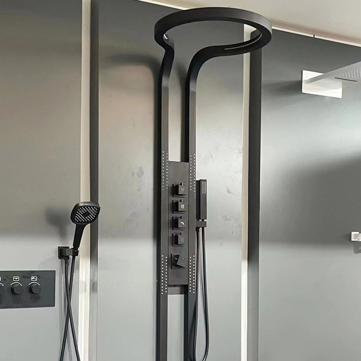 Bathroom high pressure rainfall wall shower head set