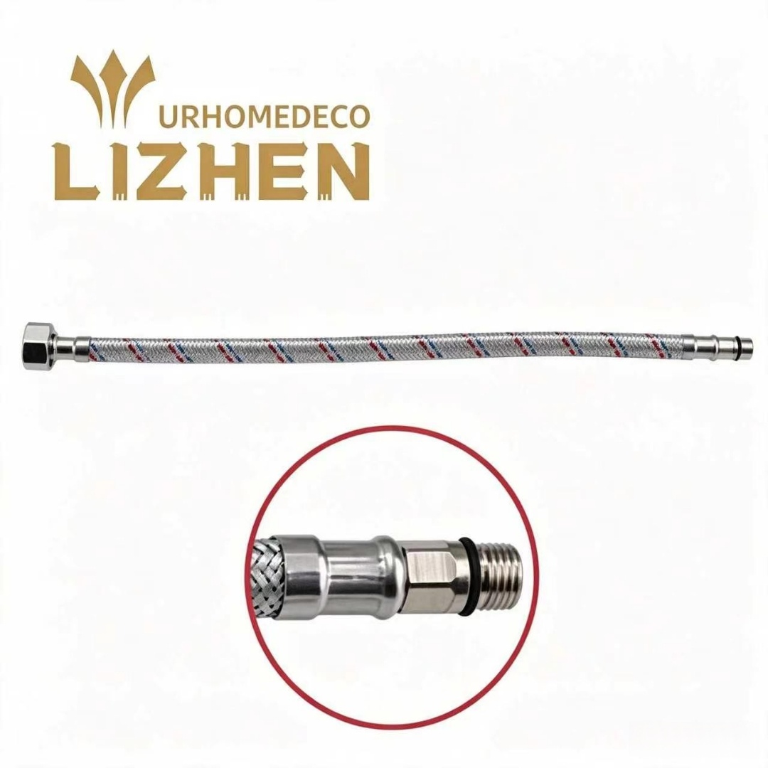 LZ-A14 Stainless Steel Single-End Braided Hose – F1/2" × M10×1, Brass Core & Brass Bar, 30–200cm