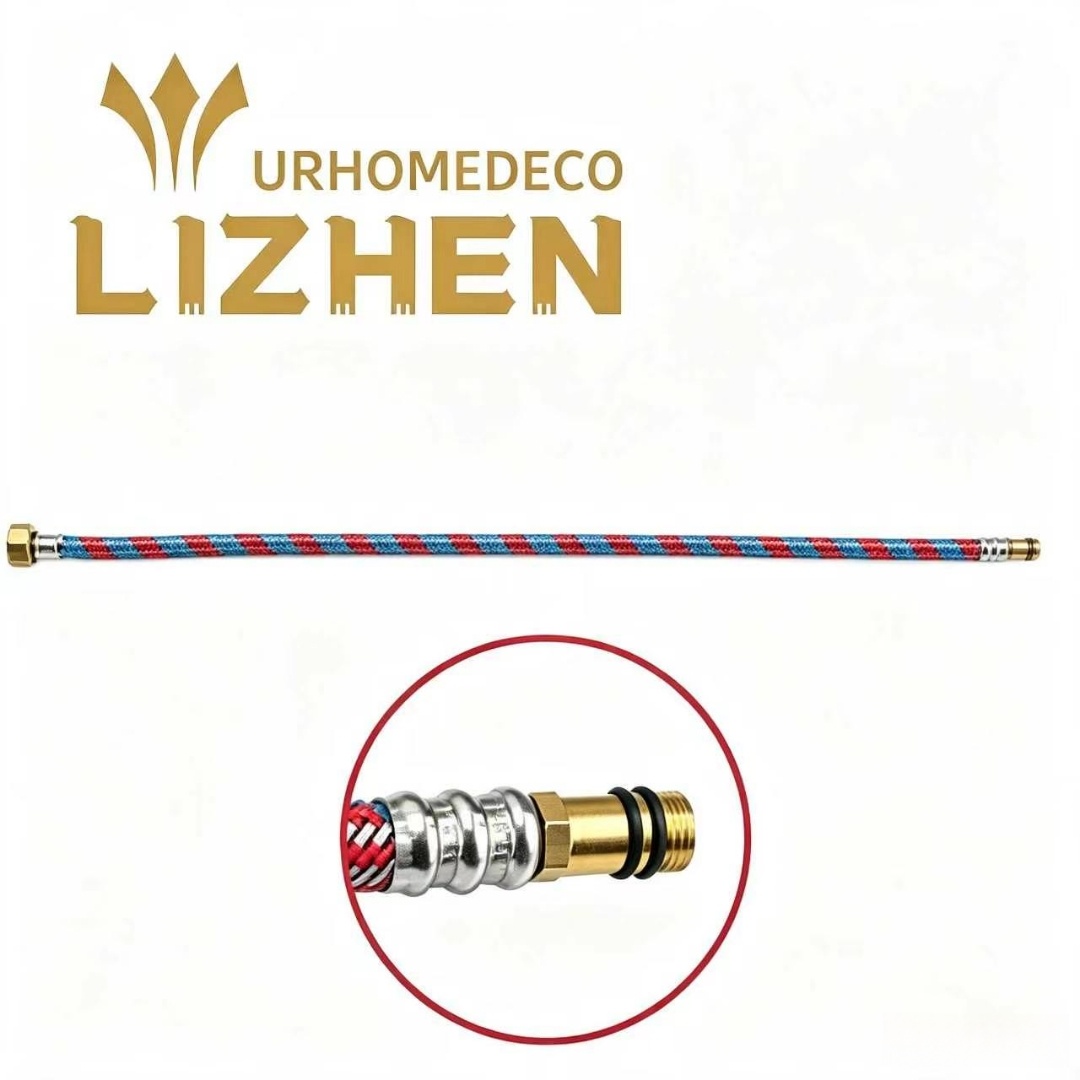 LZ-A18 Aluminum Wire & Nylon Fiber Braided Hose – F1/2" × M10×1, Red/Blue Nylon, 30–200cm