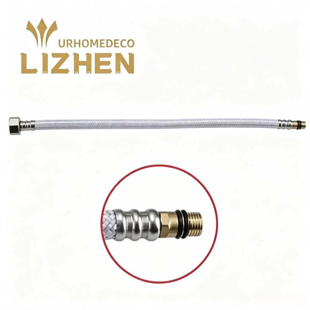 LZ-A27 Aluminum Wire & White Nylon Braided Hose – F1/2" × M10×1, White Nylon, 30–200cm