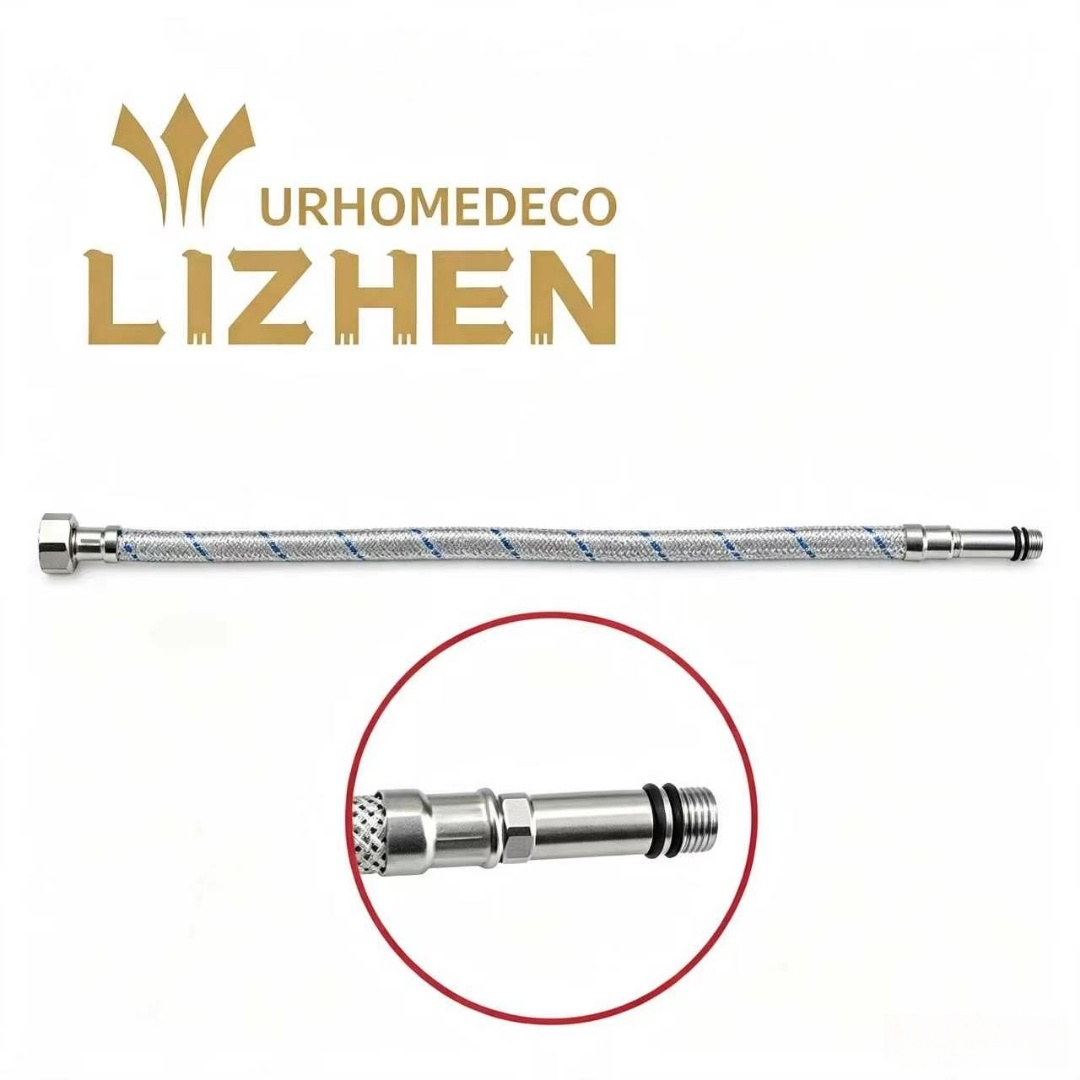 LZ-A31 Titanium Alloy Wire Single-End Braided Hose – F1/2" × M10×1, Steel Cap + Steel Core, 30–200cm