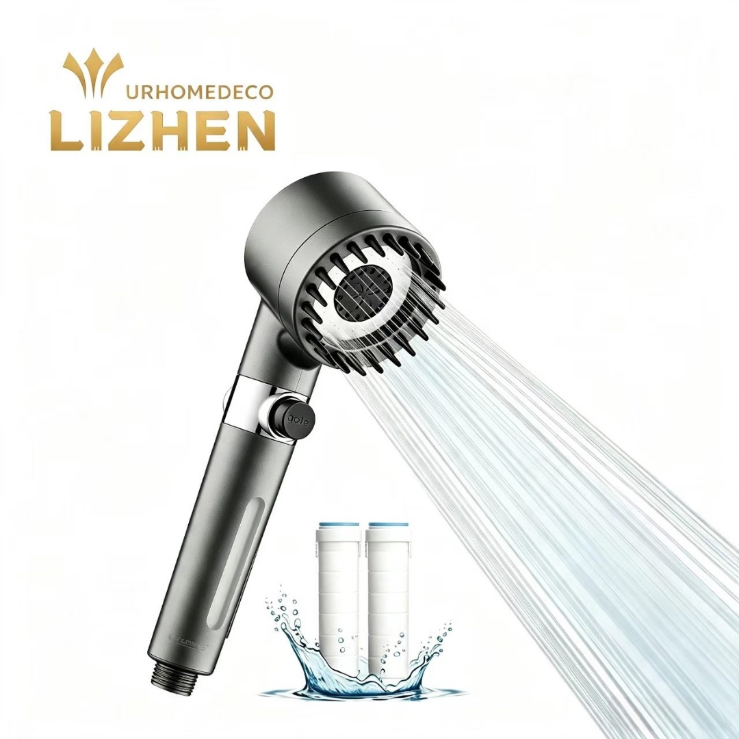 LZ-PHS-1037GY(WW)3-Setting Handheld Shower Head Gunmetal Gray Finish, Premium ABS, High Pressure