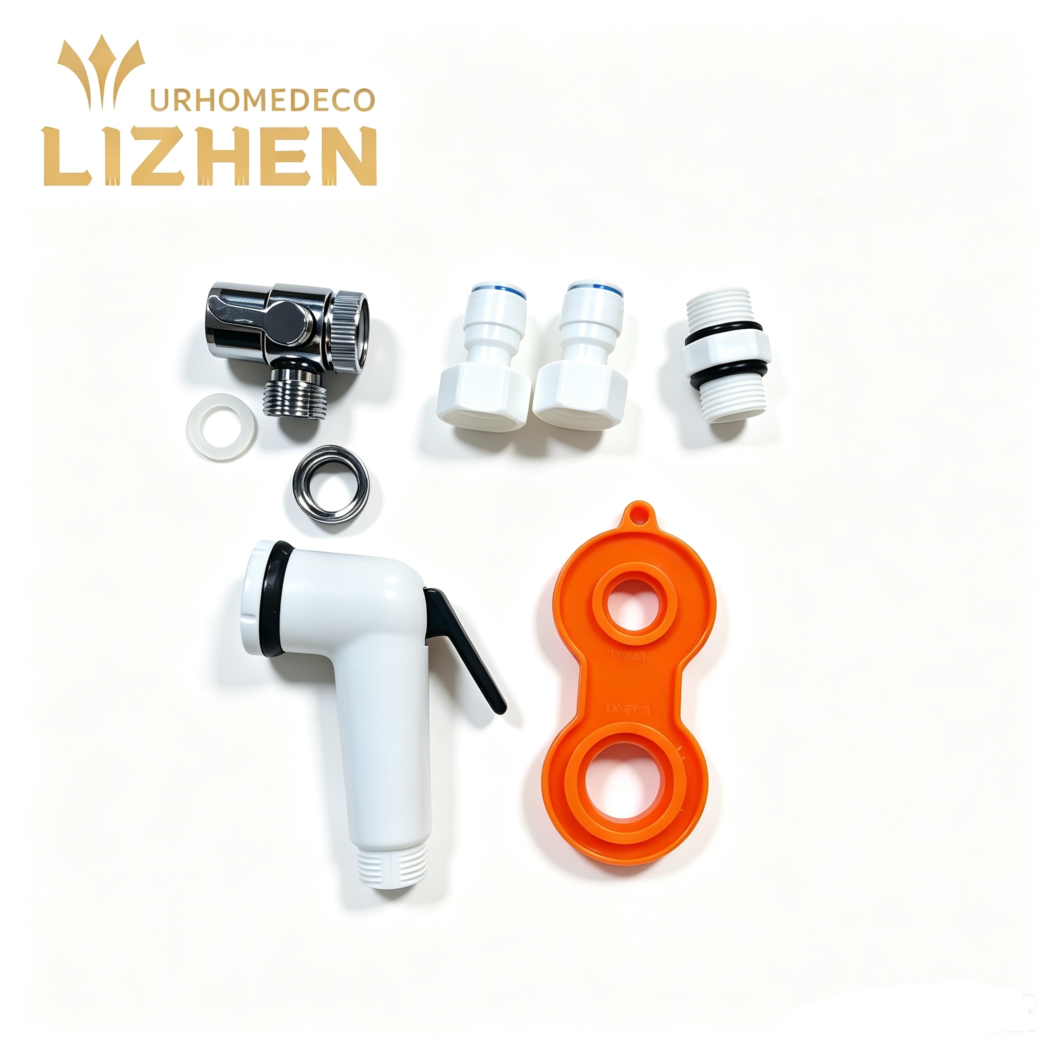 LZAlghaf-1010 Handheld Bidet Sprayer Set – Plastic/Brass, 2-Piece Set, High-Pressure Cleaning